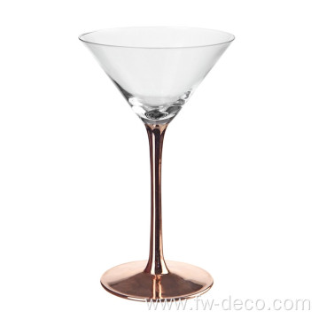 martini cocktail glasses with plating copper stem